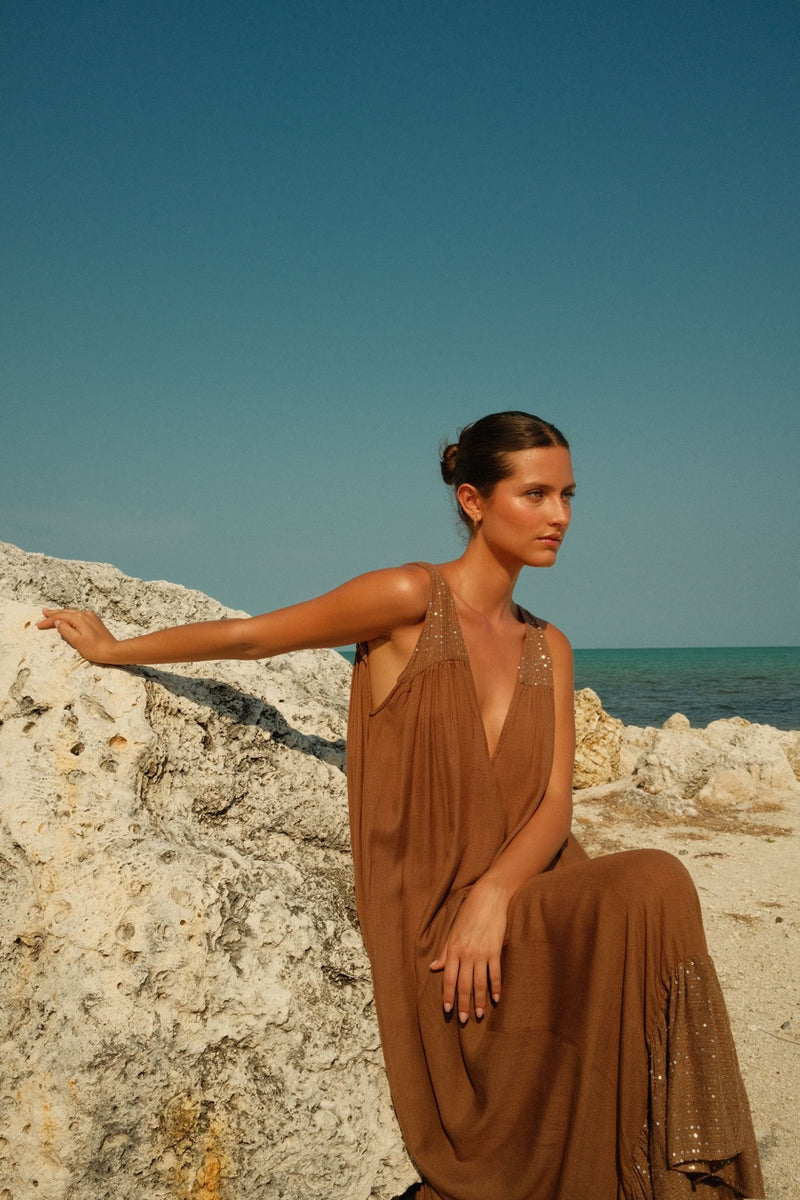 pitusa beach dress Aliyah V-Neck Melon / PETITE 50% cotton 50% poly