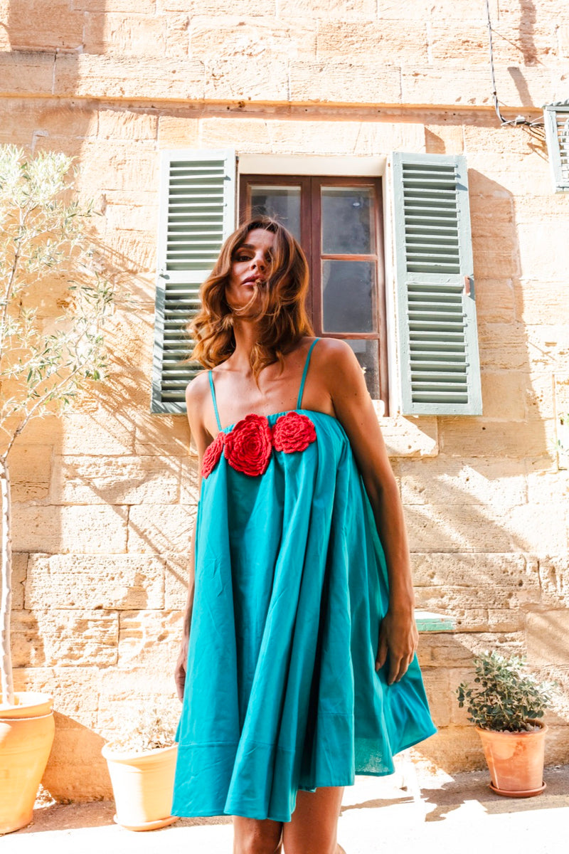 Crochet Flower Tea Dress Pink / Standard