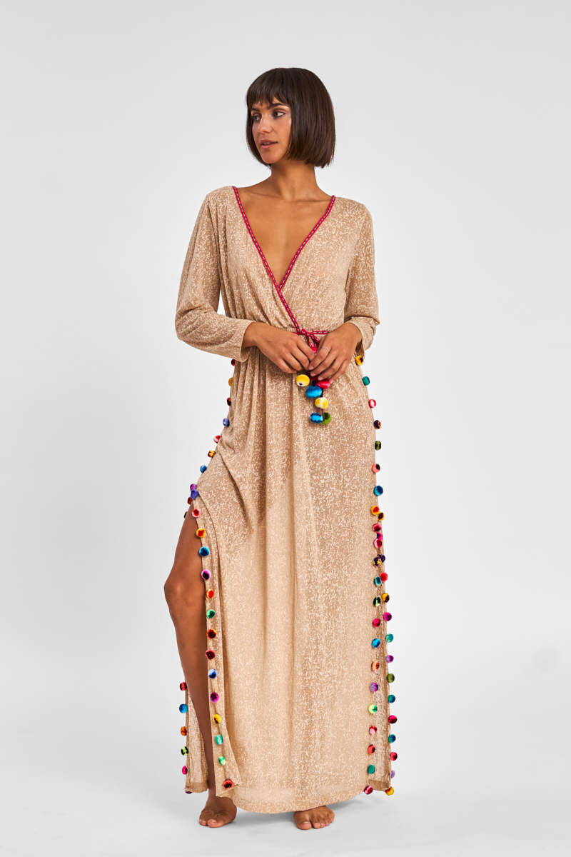 pitusa beach dress Santorini White / PETITE Crystal Flower Detail Two