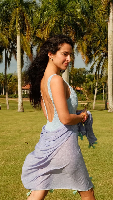 Maillot de bain une pièce froissé