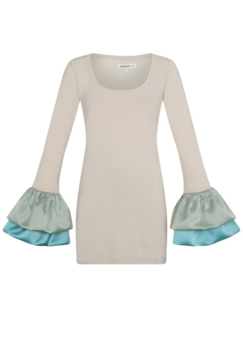 Alara Satin Ruffle Mini Dress