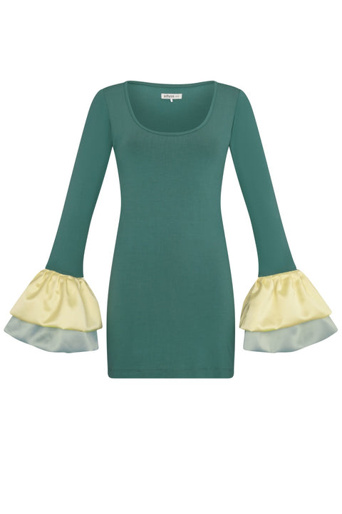 Alara Satin Ruffle Mini Dress