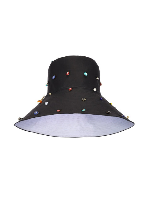 Beaded Colorblock Bucket Hat