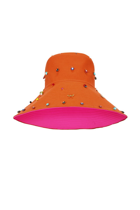 Beaded Colorblock Bucket Hat