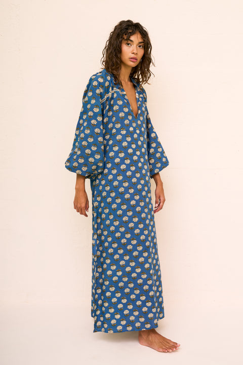 Block Print Boho Maxi Dress