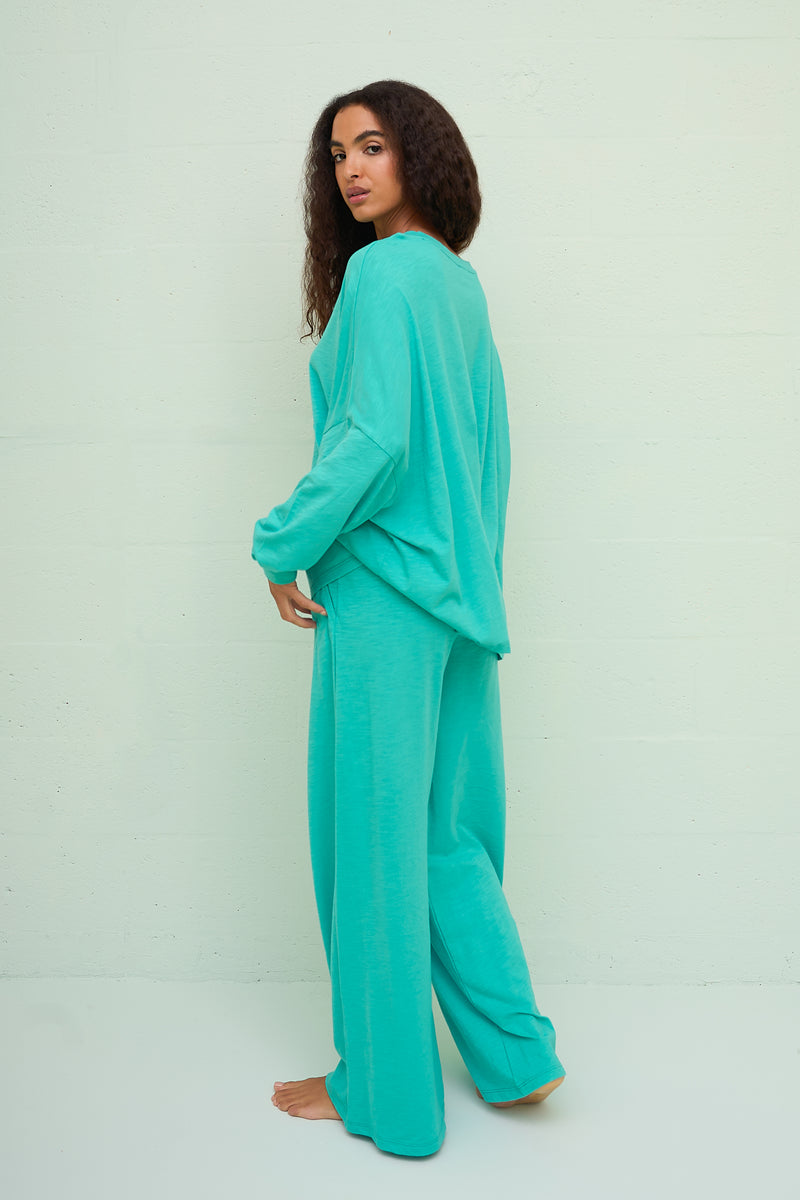 Basic PJ Pullover Top & Wide Leg Pant Set– pītusa