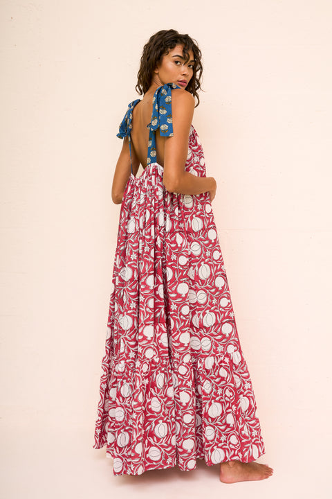 Block Print Low Back Dress