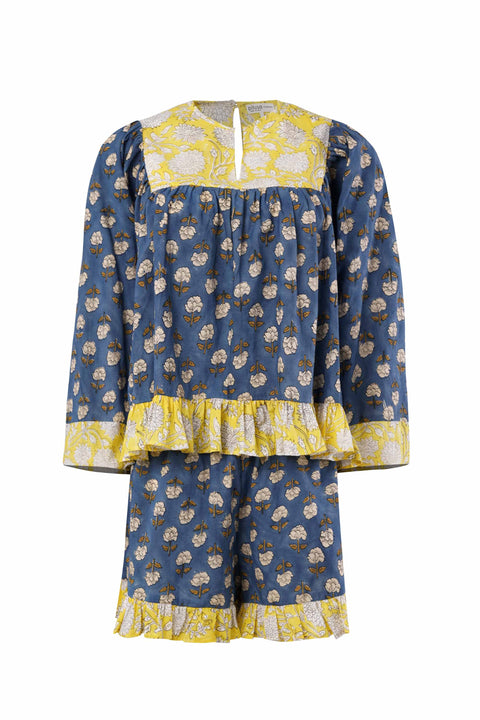 Block Print Boho Top & Shorts Set