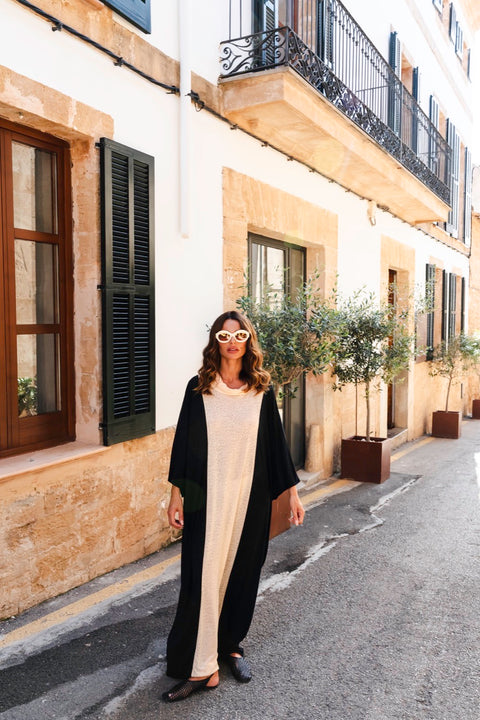 Colorblock Cowl Neck Kaftan