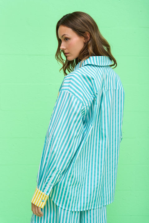 Colorblock Button Down Shirt