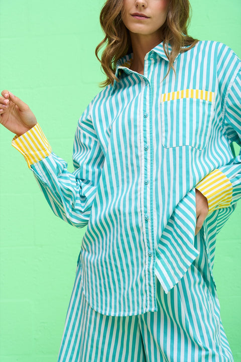 Colorblock Button Down Shirt