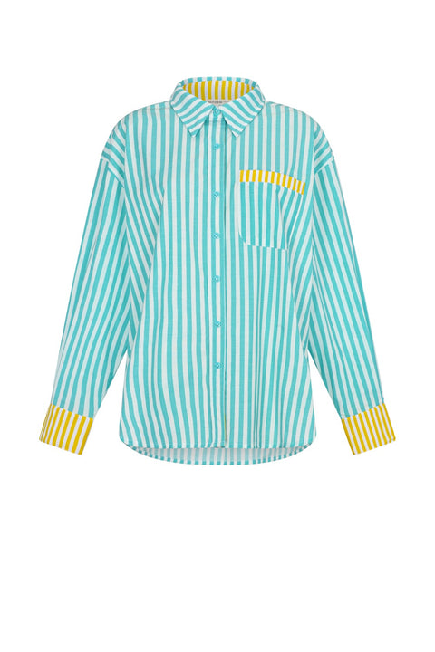 Colorblock Button Down Shirt