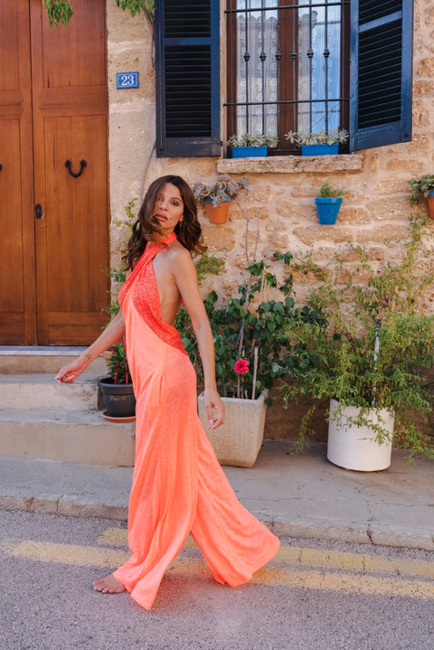 Colorblock Halter Jumpsuit