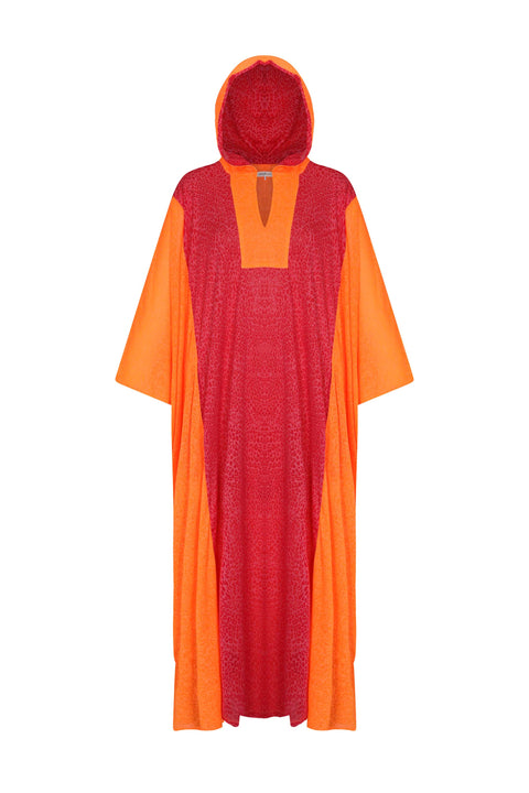 Colorblock Hooded Kaftan