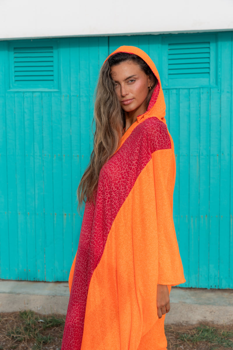 Colorblock Hooded Kaftan– pītusa