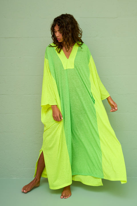 Colorblock Hooded Kaftan