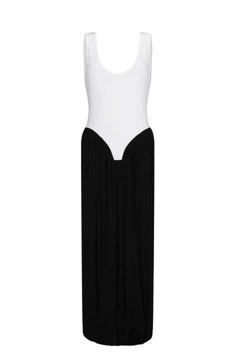 Colorblock Draped Knit Jumpsuit