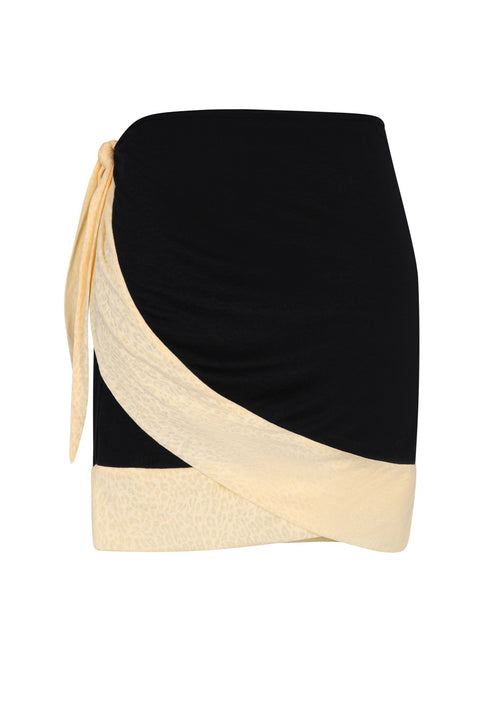 Colorblock Mini Wrap Skirt
