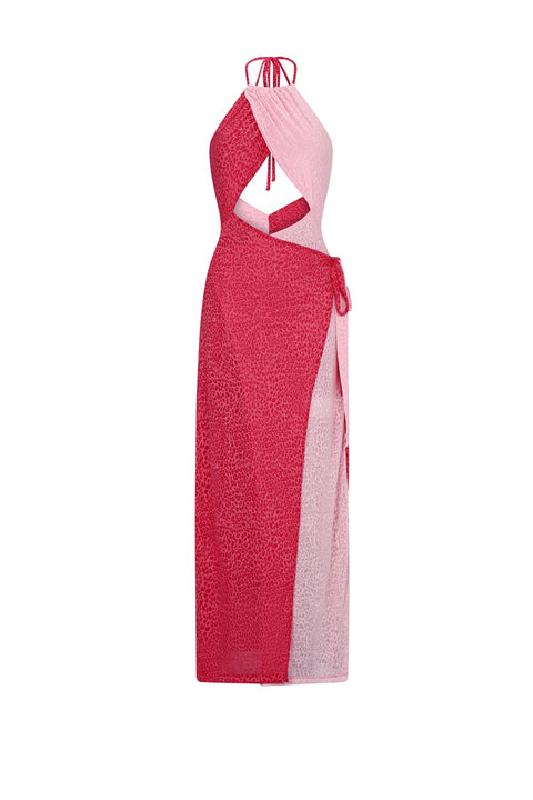 Colorblock Wrap Dress