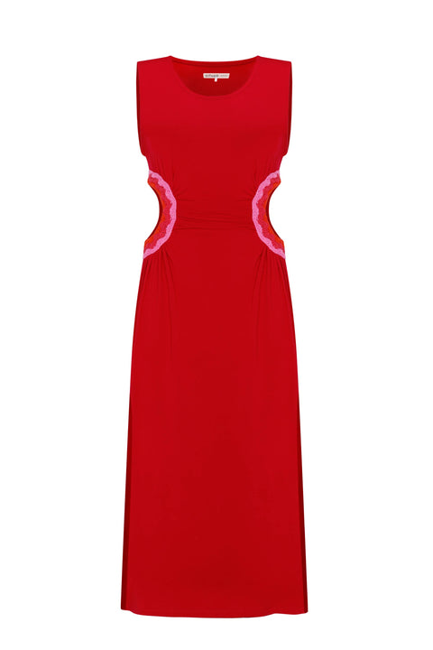 Crochet Cutout Knit Tank Dress
