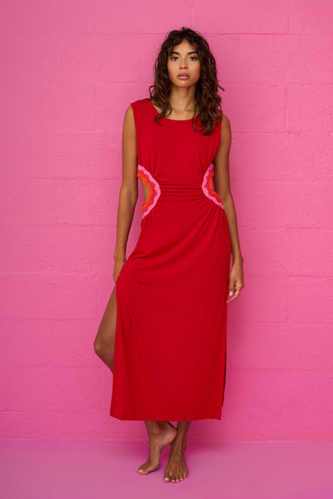 Crochet Cutout Knit Tank Dress