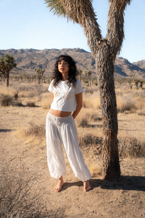 Crochet Waist Aladdin Pants