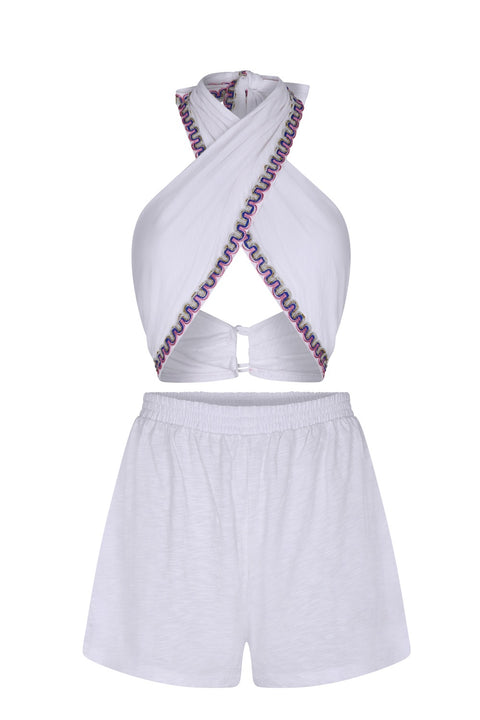 Crossover Halter Top and Short Set