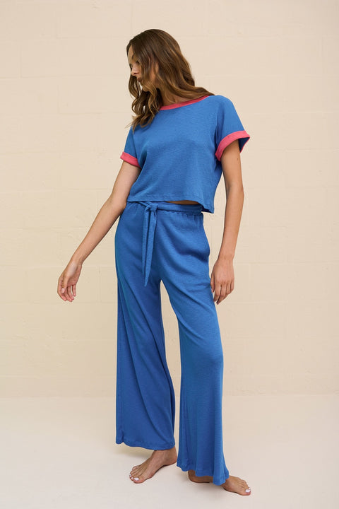 Basic Contrast Rib Top & Pant Set