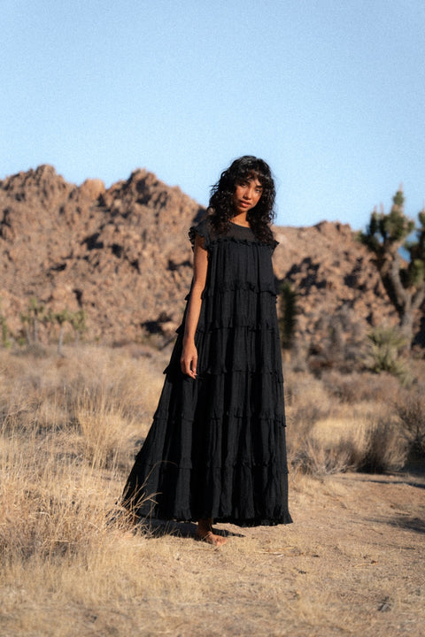 Cotton Tiered Ruffle Maxi