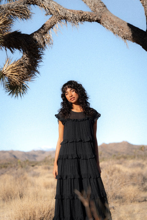 Cotton Tiered Ruffle Maxi