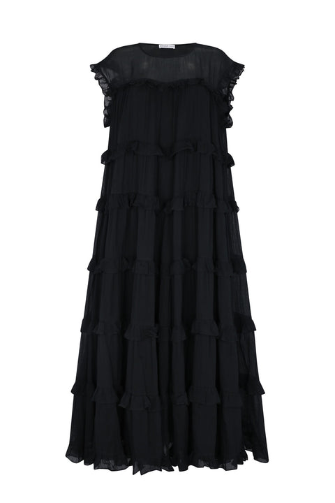 Cotton Tiered Ruffle Maxi