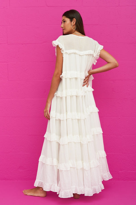 Cotton Tiered Ruffle Maxi