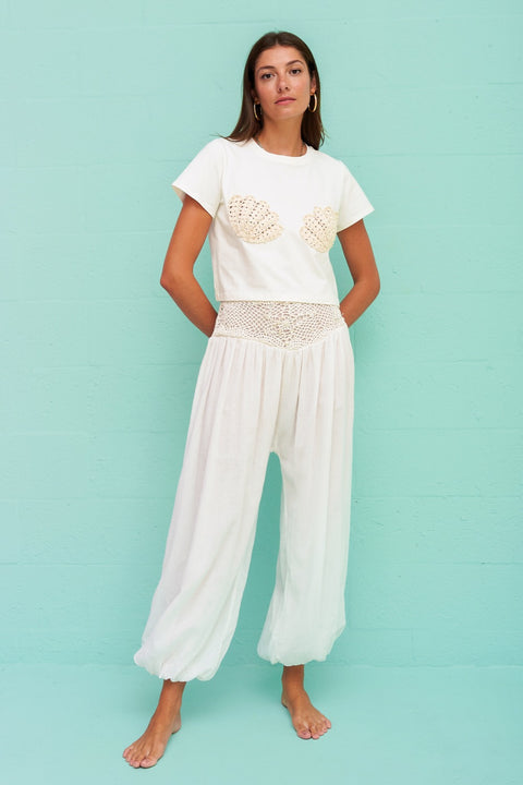 Crochet Waist Aladdin Pants