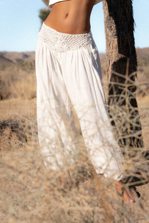 Crochet Waist Aladdin Pants