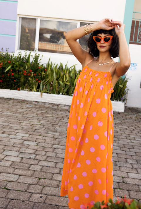 Vestido midi de lunares