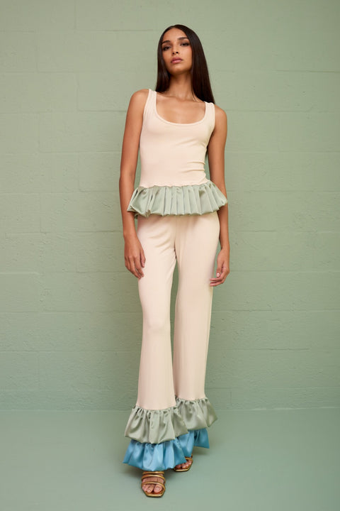 Delphi Satin Peplum Pant