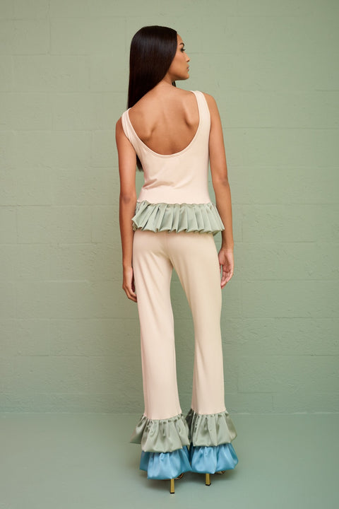 Delphi Satin Peplum Top