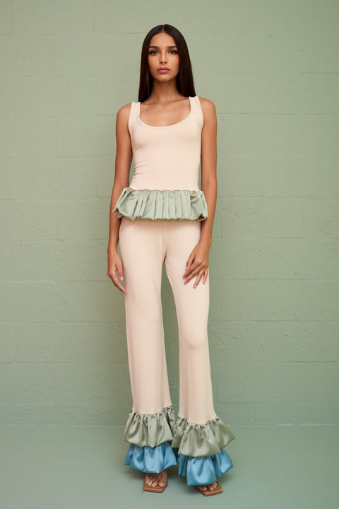 Delphi Satin Peplum Top