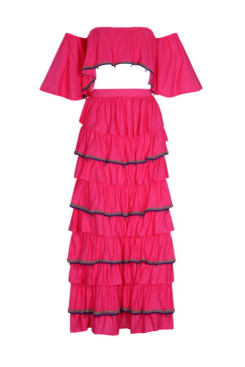 Evil Eye Strapless Top & Maxi Skirt Set