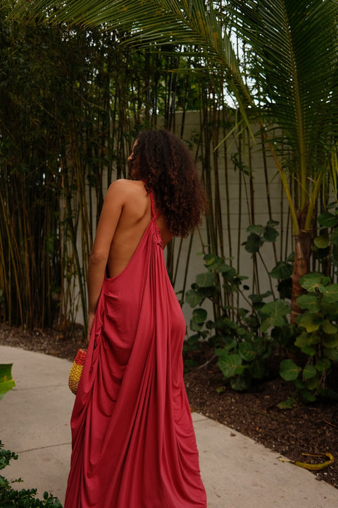 Goddess Draped Halter Maxi