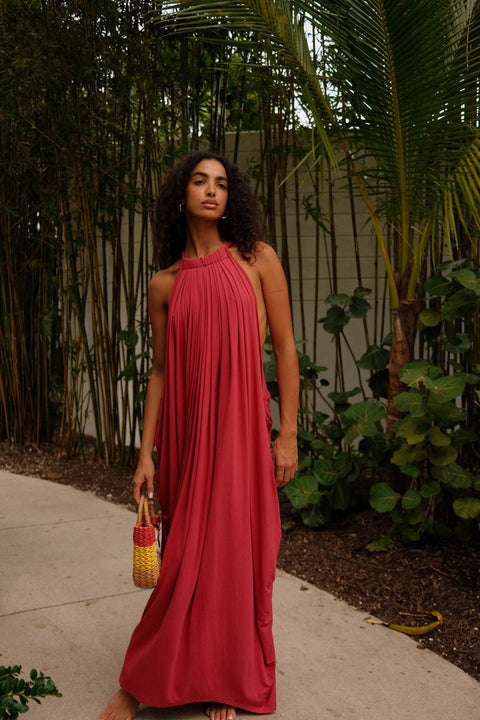 Goddess Draped Halter Maxi