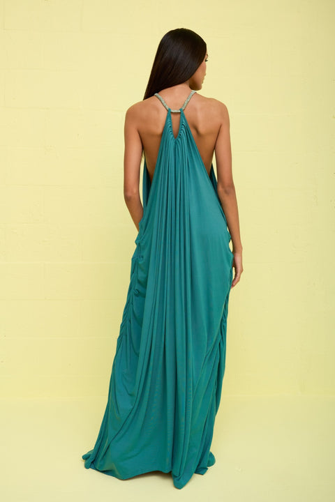 Goddess Draped Halter Maxi