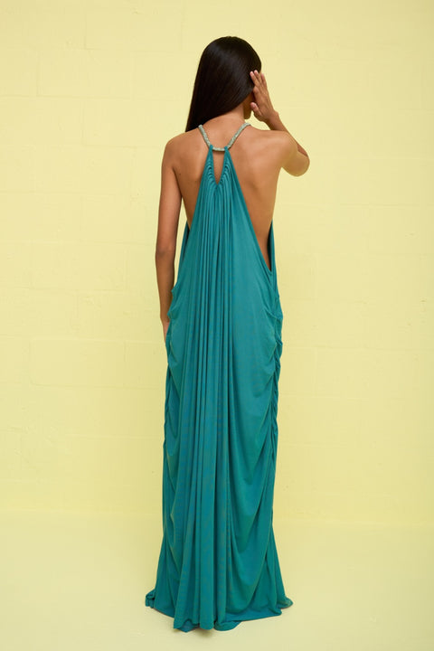Goddess Draped Halter Maxi