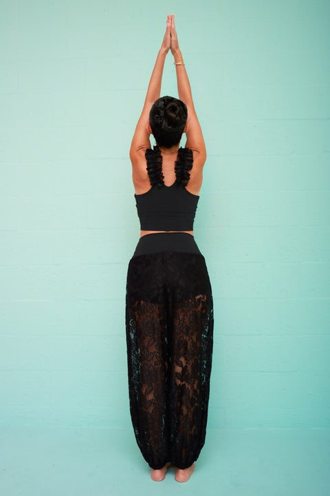 Pantalones de yoga de encaje