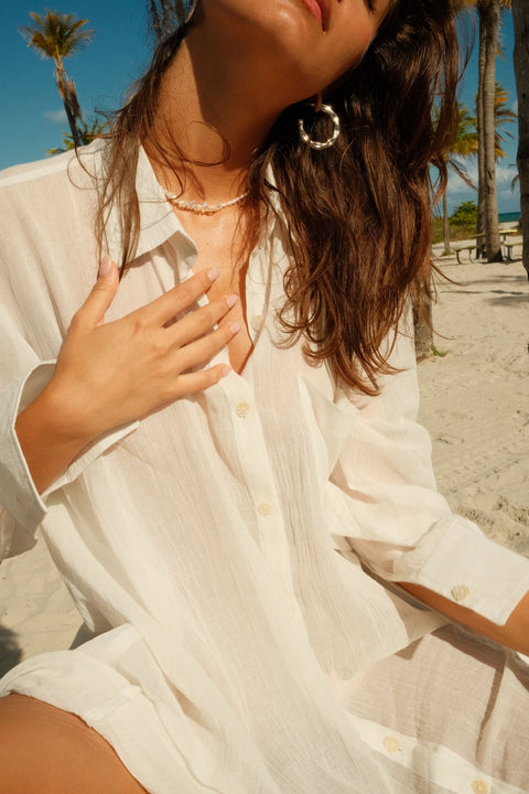 Motif Button Shirtdress