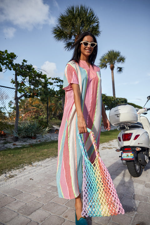 Sac fourre-tout tricoté en macramé