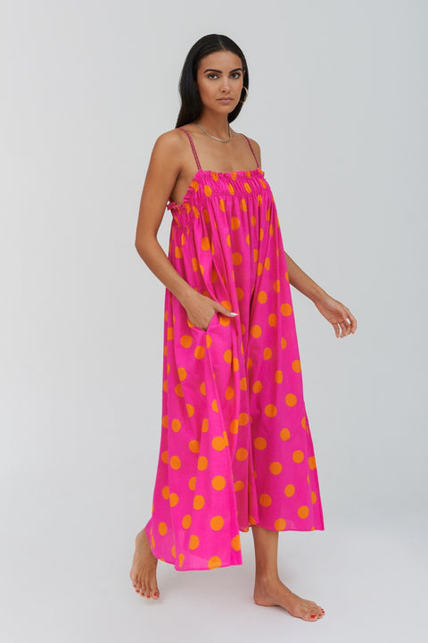 Vestido midi de lunares