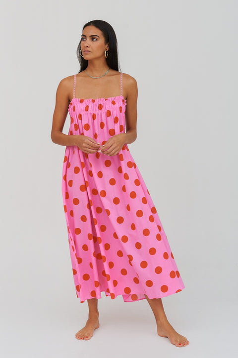 Vestido midi de lunares