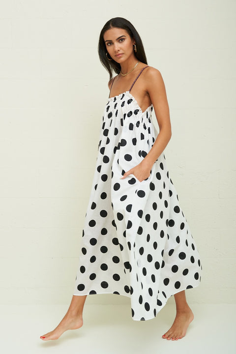 Vestido midi de lunares