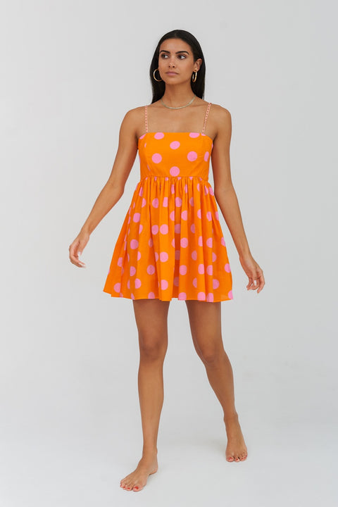 Vestido skater de lunares